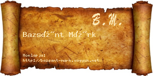 Bazsánt Márk névjegykártya